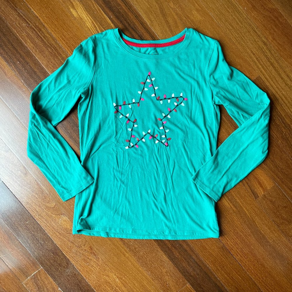 Christmas Star with Holiday Lights 14-16 Long Sleeve T-shirt